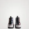 Asian Patchwork High-Top Platform Sneakers