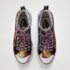 Asian Patchwork High-Top Platform Sneakers