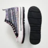Asian Patchwork High-Top Platform Sneakers