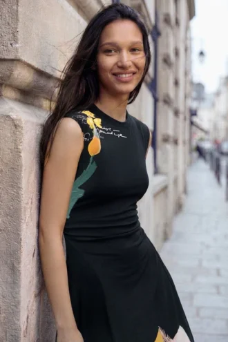 Asymmetric Floral Dress