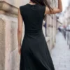 Asymmetric Floral Dress