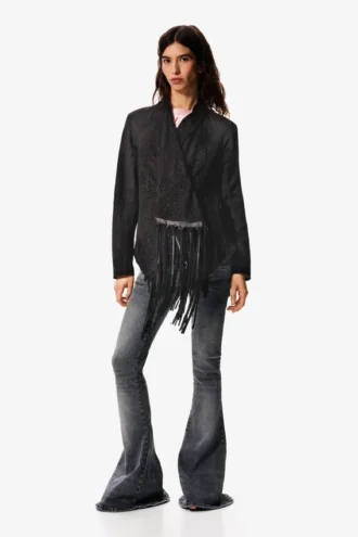 Asymmetric Jacket 100% Leather Masha Popova