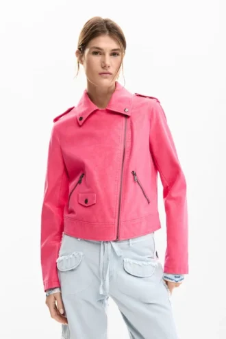 Biker Jacket Leather Effect
