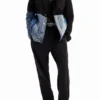 Bimaterial Denim Blazer