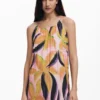 Crinkled Effect Midi Dress