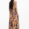 Crinkled Effect Midi Dress