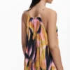 Crinkled Effect Midi Dress