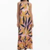 Crinkled Effect Midi Dress