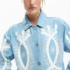 Denim Jacket with Embroidery