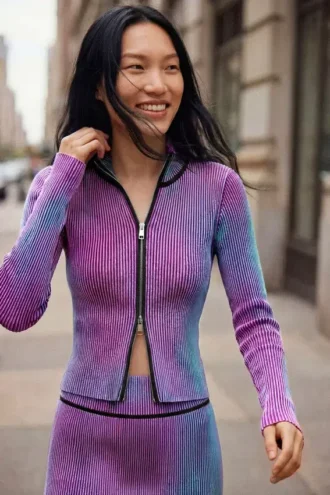 Double-Zip Knit Jacket
