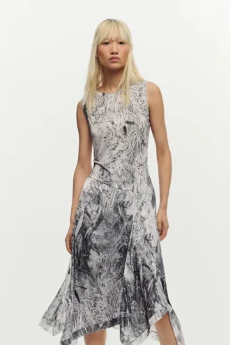 Draped A-Line Dress