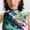 Draped Floral Dress