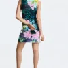 Draped Floral Dress
