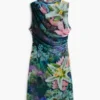 Draped Floral Dress