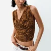 Draped Sleeveless T-Shirt