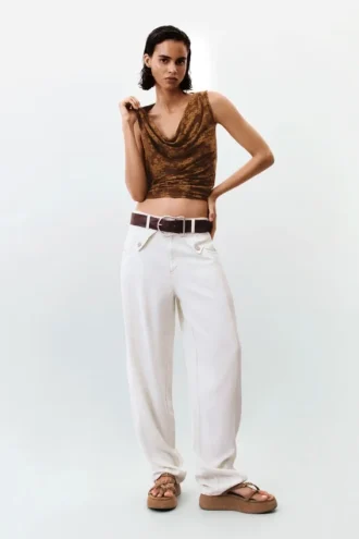 Draped Sleeveless T-Shirt
