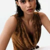 Draped Sleeveless T-Shirt