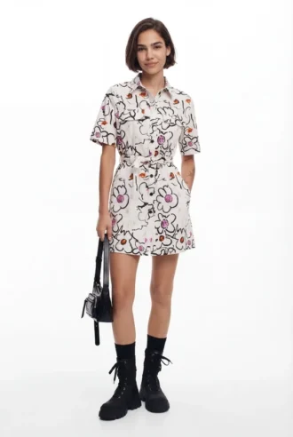 Dress with Drawn Flowers