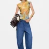 Elastic Long Denim Trousers