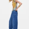 Elastic Long Denim Trousers