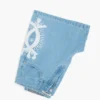 Embroidered Denim Bermuda