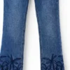 Embroidered Long Flare Jeans