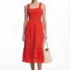 Embroidered Midi Dress