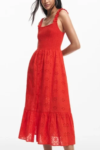 Embroidered Midi Dress