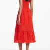 Embroidered Midi Dress