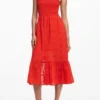 Embroidered Midi Dress