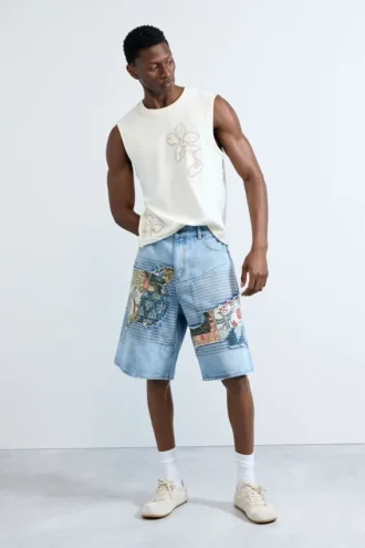 Embroidered Spaghetti Strap Top