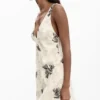 Embroidered Strap Dress with Branches