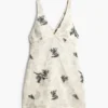 Embroidered Strap Dress with Branches
