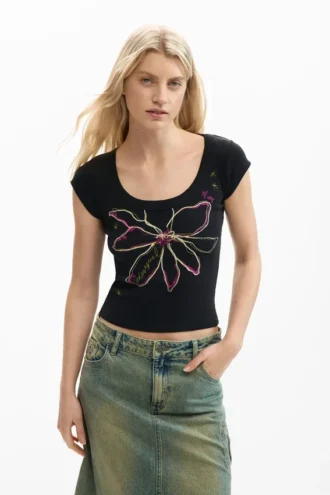 Fitted Flower T-Shirt