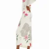 Fitted Text Midi Dress