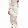 Fitted Text Midi Dress