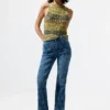 Flared Denim Trousers