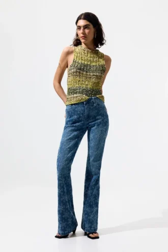 Flared Denim Trousers