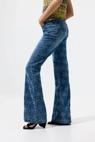 Flared Denim Trousers