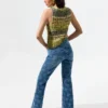 Flared Denim Trousers