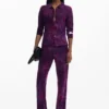 Flared Textured Fluid Pants