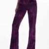 Flared Textured Fluid Pants