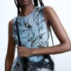 Flocked Midi Dress