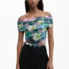Floral Boat Neck T-Shirt