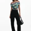 Floral Boat Neck T-Shirt