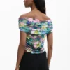 Floral Boat Neck T-Shirt