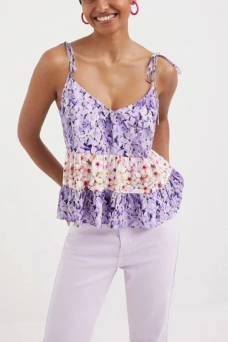 Floral Strap Top