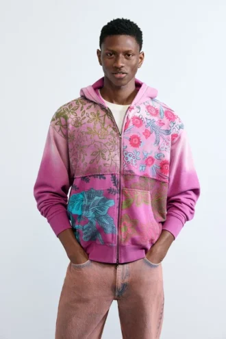 Floral Zipper Sweatshirt