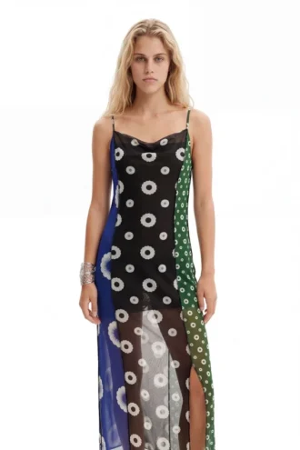 Geometric Midi Slip Dress