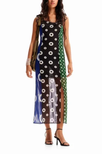 Geometric Midi Slip Dress